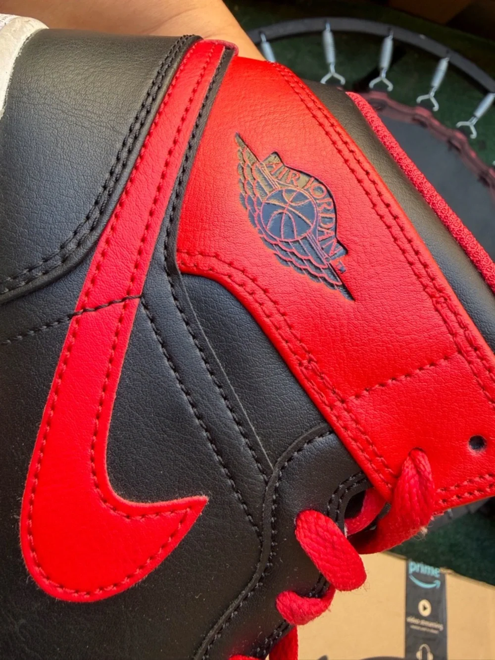 NIKE Jordan Red and Black High-Top Basketball Sneakers